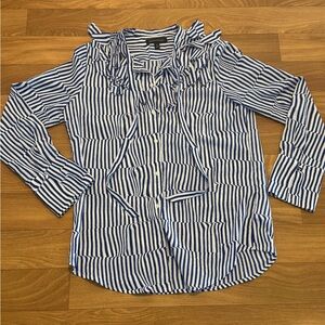 Banana Republic Blue and White Striped Blouse